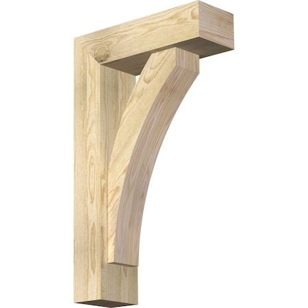 Ekena Millwork Thorton Block Rough Sawn Bracket w/ Offset Brace, Douglas Fir, 6"W x 18"D x 30"H BKT0604X18X30THR05RDF